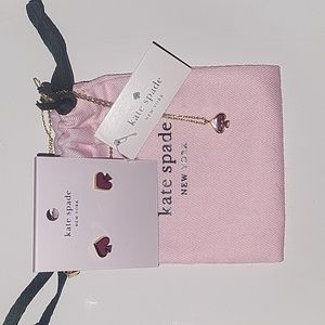 BNWT Kate Spade "Everyday Spade" in Bright Rose, gold and pink, stud ear…